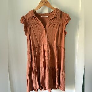 Lucky Brand Terracotta Button-Down Dress